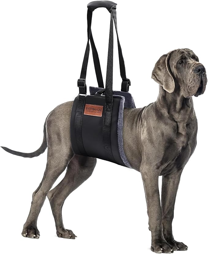 Dog Sling for Large Dogs Hind Leg Support, Magic Tape Dog Lift Harness, Soft Dog Support Harness for Back Legs, Hip Support Harness to Help Senior, Injured, Disabled and After ACL Surgery
