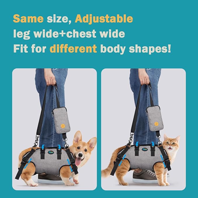 Ownpets Dog Sling Harness, Outdoor Sling Bag for Spine Protection, Whole Body Support, Support Vest to Assist Aged Dogs, Outdoor, XS