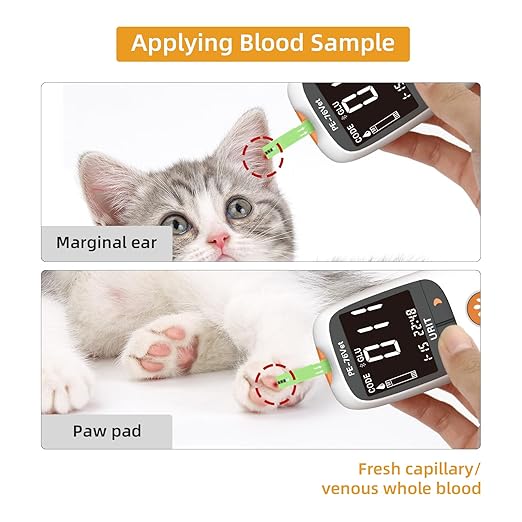 Glucose Meter Kit for Dogs & Cats| Pet Blood Glucose Meter with 25 Test Strips（PE-76vet）