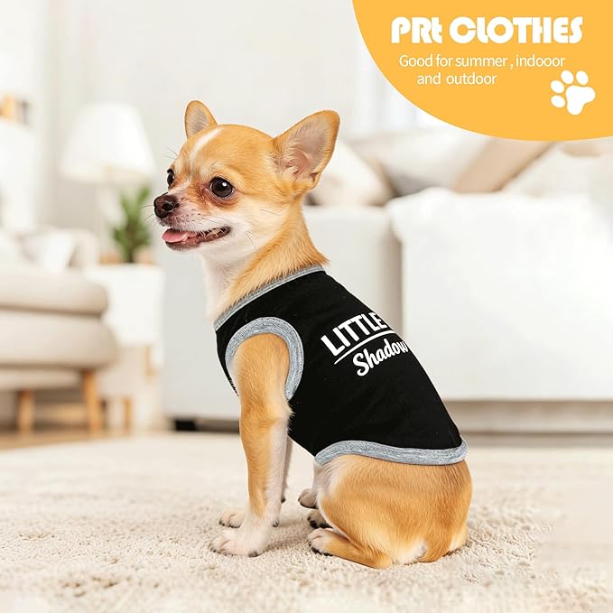 3 Pieces Dog Shirts Spring Dog Clothes for Small Dogs Girl Boy Cute Summer Chihuahua Clothes Soft Puppy Pet T Shirts XXS~M (Red,Black,Grey, Small)