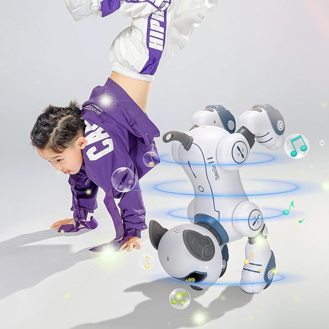 Remote Control Robot Dog Toy: Programmable Robotic Puppy for Kids Smart Interactive Robot Pet Dog Dancing Singing Stunt Animal Toy for Toddler Toys 3-8 Year Gift