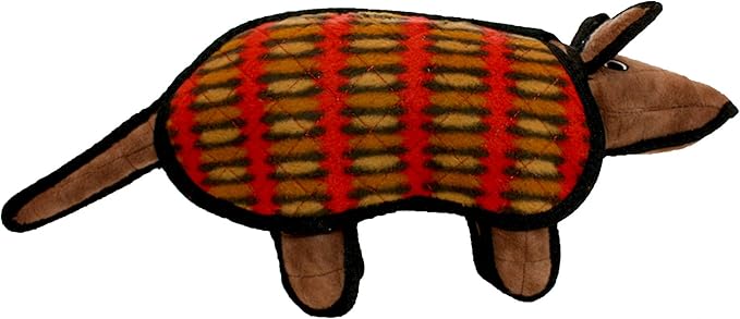 TUFFY - World's Tuffest Soft Dog Toy - Desert - Multiple Layers. Made Durable, Strong & Tough. Interactive Play (Tug, Toss & Fetch). Machine Washable & Floats (Armadillo, Large 2 Pack)
