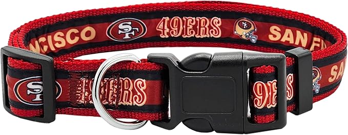 Pets First NFL San Francisco 49ers Licensed PET COLLAR, Medium - Heavy-Duty, Strong, and Durable Dog Collar. Available in 31 Football Teams and 4 Sizes