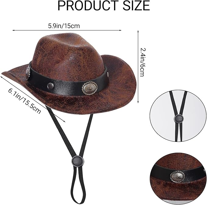 Cowboy Costume Set for Small Dog Cat Pet Mini Cowboy Hat Sunglasses with Bandana for Halloween Holiday Party Cosplay