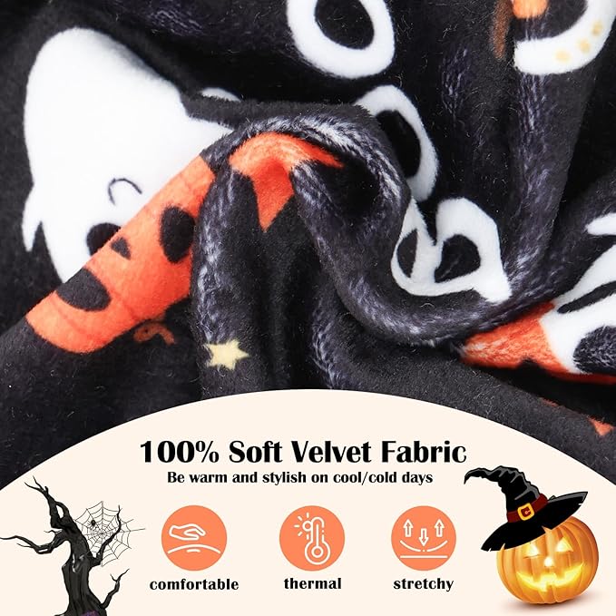 CuteBone Turtleneck Dog Velvet Dress Halloween Puppy Skirt Costume Pet Clothes Cat Apparel with Bow Hair Rope for Small Dogs CVD22L
