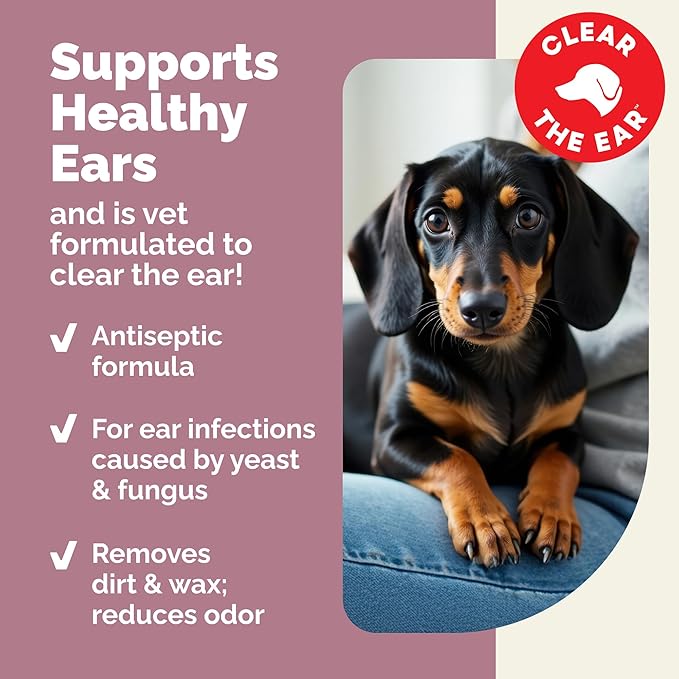 Vetnique Oticbliss Cat & Dog Ear Wipes - Dog Ear Infection Treatment or Dog Ear Cleaner Wipes for Dirty, Waxy, Smelly Dog Ears, Odor Control with Aloe Vera & Salicylic Acid (Medicated Ear Wipes)
