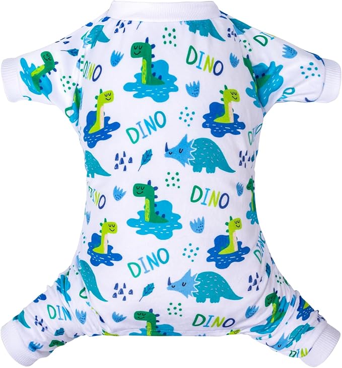 CuteBone Soft & Stretchy Dog Pajamas - Cozy Pet Jammies Breathable Jumpsuit for Small Dogs - All-Season Comfy Outfit Easy-On Pullover Design - Keeps Pets Warm & Comfortable P290S