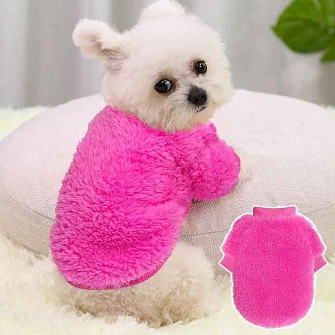 Dog Sweaters for Small Dogs Girl & Boy, Cute Puppy Clothes for Chihuahua Outfit Dog Apparel, Small, 2 Pack