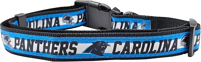 Pets First NFL Carolina Panthers Licensed PET COLLAR, Medium - Heavy-Duty, Strong, and Durable Dog Collar. Available in 31 Football Teams and 4 Sizes