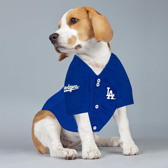 MLBPA Dog Jersey - Shohei Ohtani #17 Blue Pet Jersey - MLB LA Dodgers Mesh Dog & Cat Mesh Blue Jersey, Size Large