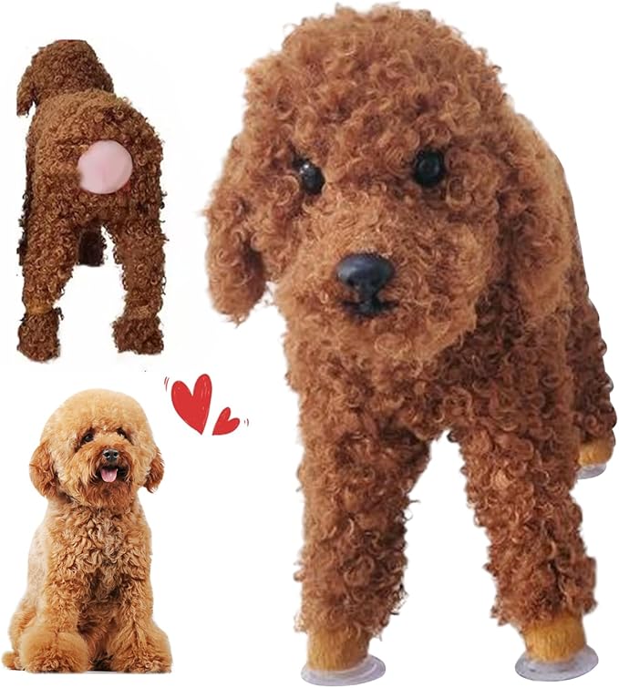 Dog Mating Toy, Silicone Dog Companion Toys with Suction Cup, Simulation Pet Estrus Vent Toys, Washable Interactive Dog Toys for for Small Meduim Dogs, Brown, Dog Toys