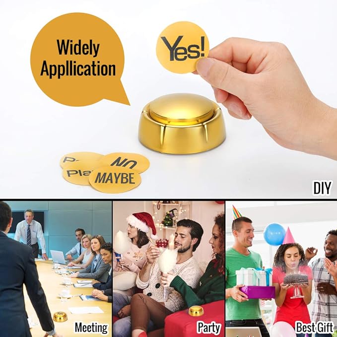 Cover Easy Button Recordable Sound Talking Button Custom Dog Speech Training Buttons Talking Sound Buttons 30 Seconds Record Button - Gold