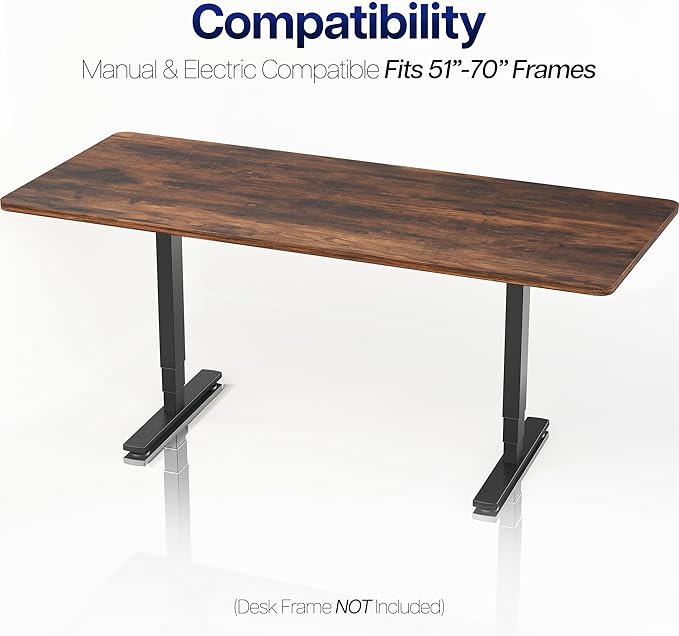 VIVO Rustic Vintage Brown Universal 71 x 30 inch Solid One-Piece Table Top for Standard and Sit to Stand Height Adjustable Home and Office Desk Frames, DESK-TOP71N