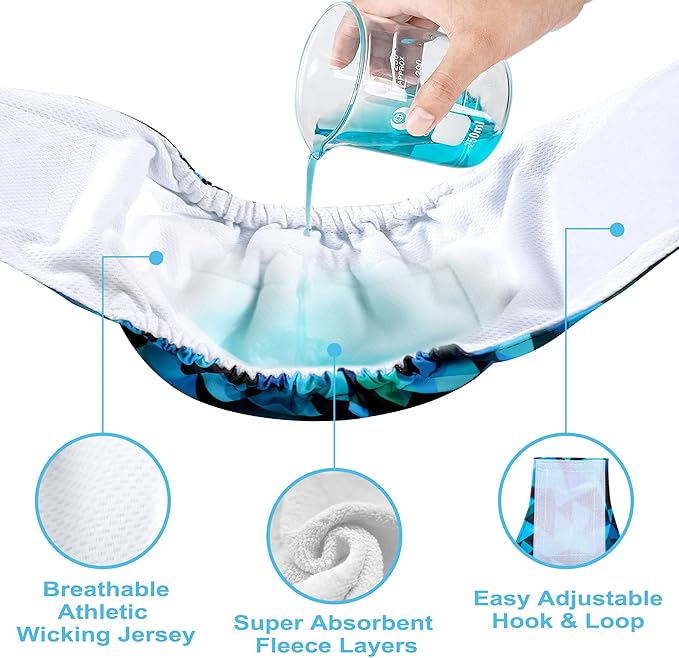 wegreeco Small Dog Diapers Male,Reusable Belly Bands for Male Dogs,Washable Doggie Puppy Male Diapers Wraps,Medium Large Size (5 Pack Medium, Dark Geometry)