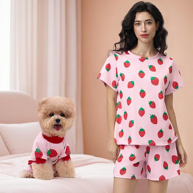 XPUDAC Matching Dog and Owner Clothes Dog Pajamas for Small Medium Dogs Stretchable Pet Onesies, Owner and Doggie Pjs are Sold Separately, S