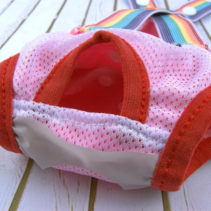 Dog Sanitary Diaper Polka Dot Striped Female Dog Sanitary Panties Cute Compatible with Outdoor Polka Dot Pink XXS