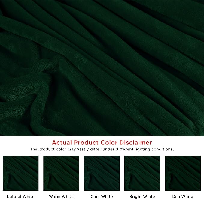 Utopia Bedding Forest Green Fleece Blanket California King Size Lightweight Fuzzy Soft Anti-Static Microfiber Bed Blanket (102x96 Inch)