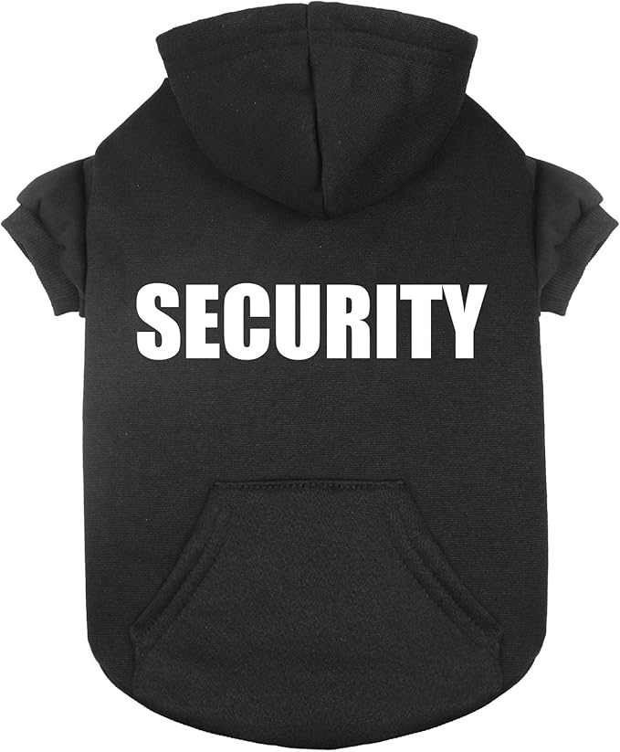 Dog Sweaters for Medium Dogs Security Dog Hoodie Pet Sweater Soft Brushed Fleece Clothes Pet Hoodie Sweatshirt with Pocket(M)