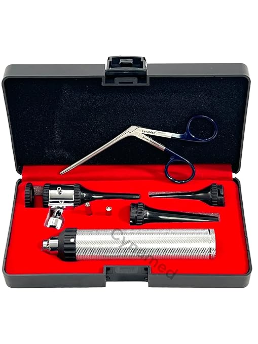ArtLaB-Premium Veterinary Otoscope Set Kit Veterinary Diagnostic Set Instrument with Reusable Ear Speculas Set -Veterinary Diagnostic Otoscope Set and Hartman Speculum (Vet Slit Head with Forceps)