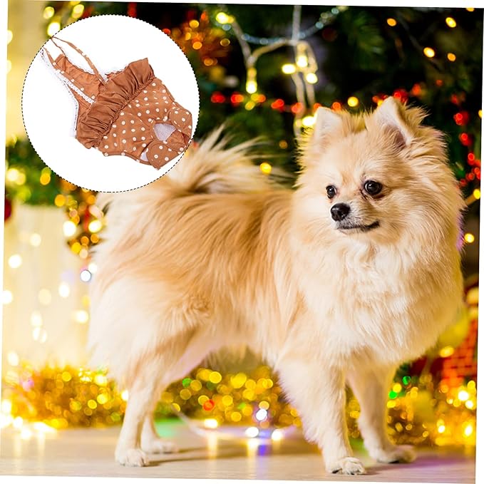1pc Pet Suspenders Underpant Female Dog Menstruation Underwear Dots Print for Untrained Puppies Dogs Heat