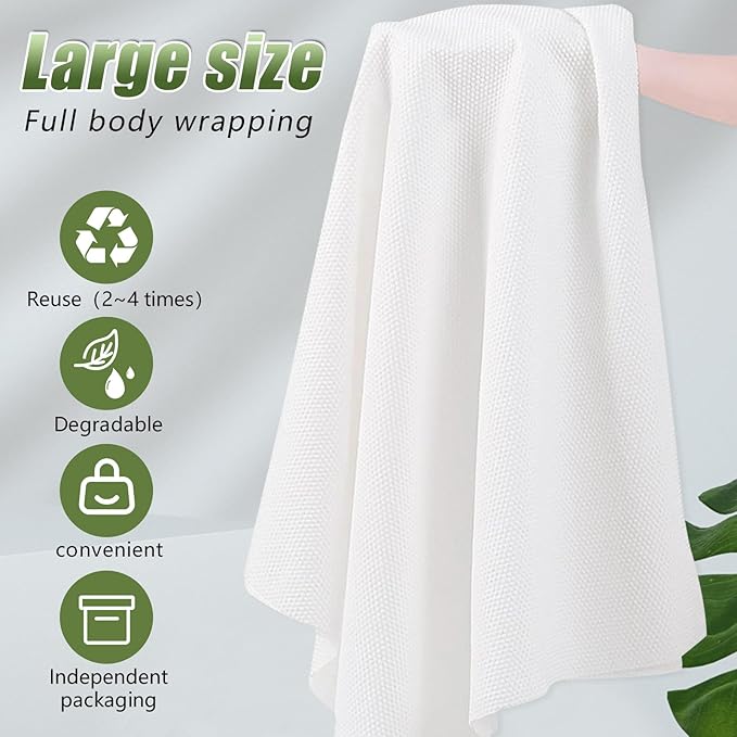 Disposable Bath Towels, 25 Pack 55" x 27.5" Ultra-Soft and Quick Dry Bath Towel, Portable Salon Towels for Travel Sauna Spa Beach Gym