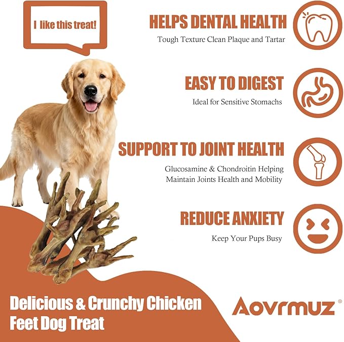 Natural Nail-Free Chicken Feet Dog Chews - High Protein No Additives Single Ingredient Pet Snacks