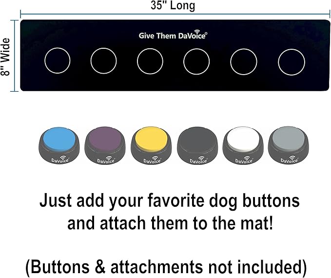 DaVoice Dog Button Mat – 6-Button Placement Pad for Communication and Talking Training (Buttons Not Included)