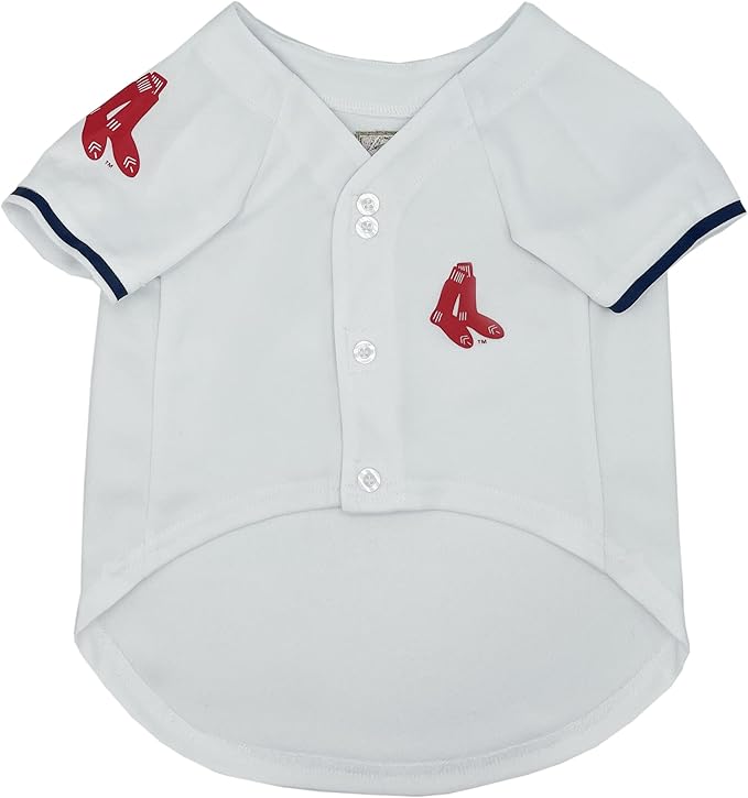 MLB Boston RED SOX Vintage Throwback Jersey for Dogs & Cats in Team Color. Comfortable Polycotton Material, Extra Small