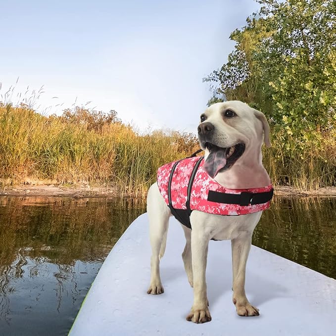 Doglay Dog Life Jacket, Dog Life Vest for Swimming Boating, Adjustable Puppy Life Jacket with Reflective Stripes, Superior Buoyancy Dog Swimming Vest for Small Medium and Large Dogs