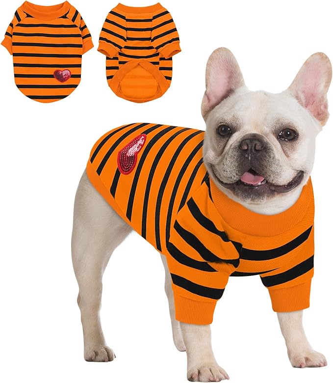 Queenmore Small Dog Shirt,Soft Breathable Dog Shirt for Dogs Cats Boy Girl,Pet Clothes for All Season,Breathable Lightweight Pet Tshirt for Frenchie, Dachshund, Yorkie