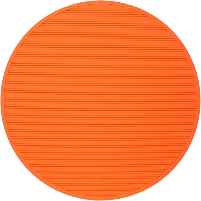 Pet Grooming Table Non-Slip Mat - Padded Mat for at-Home Grooming Dogs and Cats,Bathing Mat for Pets, Diameter: 22.4inch/57cm (Orange, Diameter: 22.4inch/57cm)