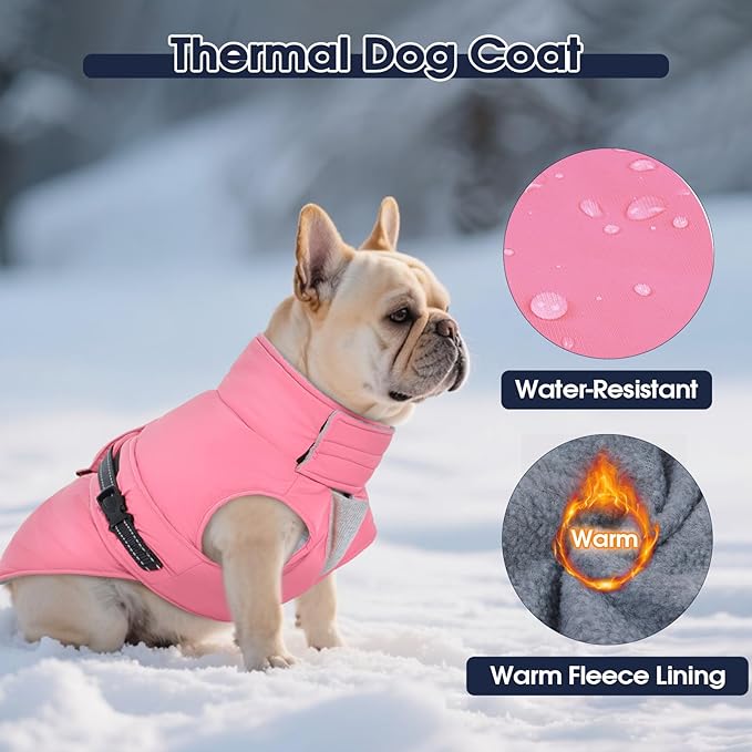 IECOii Dog Jacket Reflective Fleece Coat Waterproof Warm Winter Vest Jackets for Great Dane Windproof Cold Weather Coats for Snow & Rain, Pet Jacket for Hunting, Walking, Skiing, Orange, Size 5XL