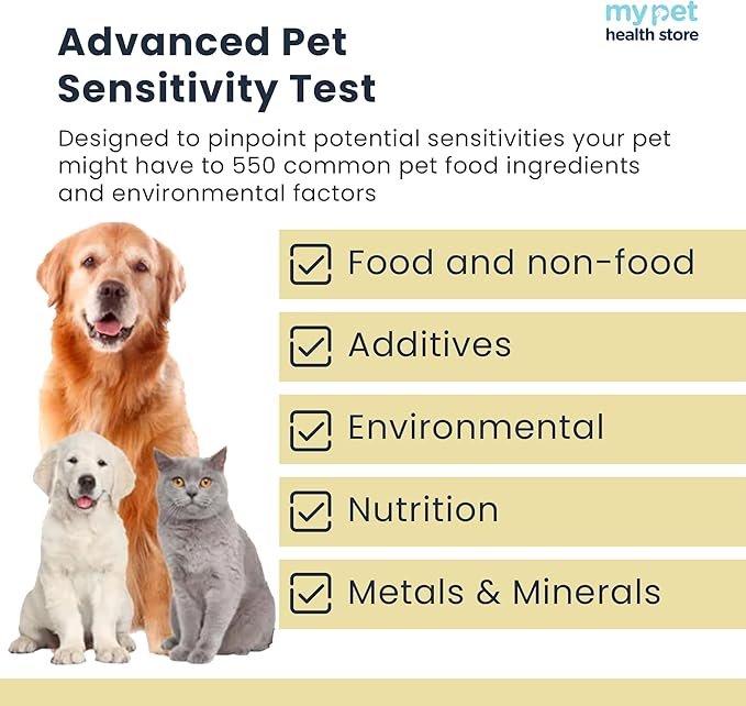 Advanced Allergen Test - At-Home Pet Allergy Test | 550 Items | Quick Results | Non-Invasive Hair Collection | Food, Environment, Nutrient & Mineral Analysis | All Breeds & Ages