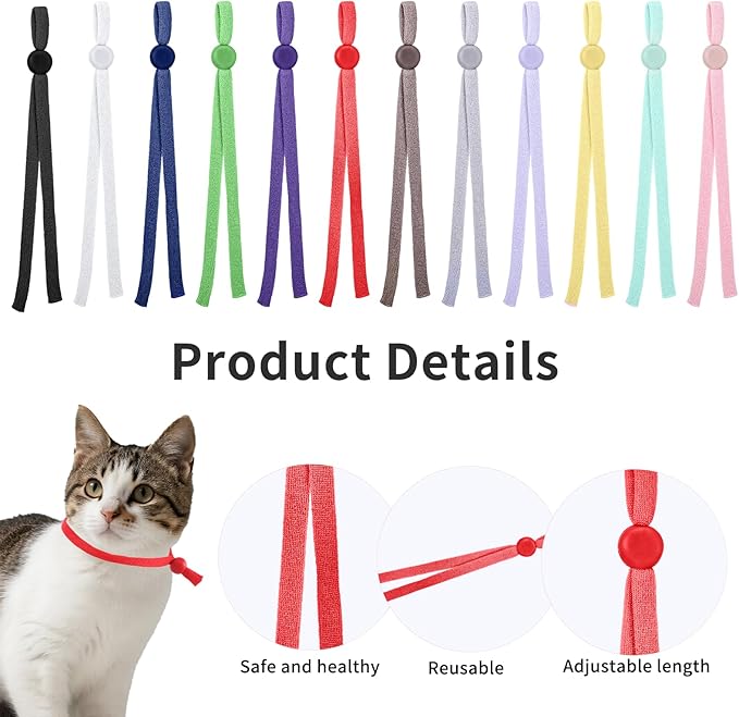 60PCS Stretchy Whelping Collars for Litter, Elastic Puppy Litter Collars Colored Whelping Identification Bands Adjustable Identification Loops for Newborn Puppies and Kittens 12 Colors (Small-3 Inch)