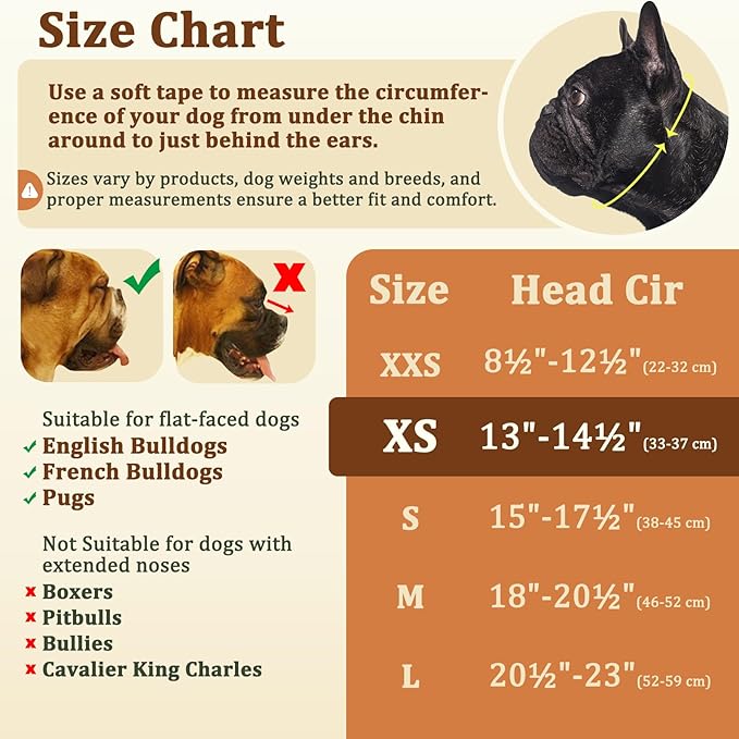 Mayerzon French Bulldog Muzzle, Mesh Short Snout Dog Muzzle for Flat-Faced Dogs Pug English Bulldog, Allows Full Panting & Drinking, Prevents Chewing Eating, Ideal for Grooming Vet Visits Walking