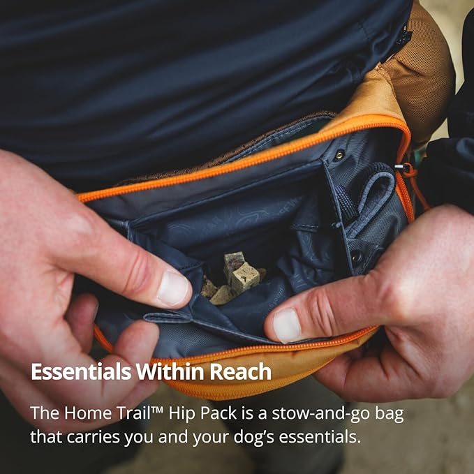 Ruffwear, Home Trail Hip Pack, Dog Walking Fanny Pack Crossbody with Adjustable Belt, Treat Pouch, Poop Bag Holder, Phone Pocket, Hands-Free for Training, Hiking, Running, Travel, Granite Gray