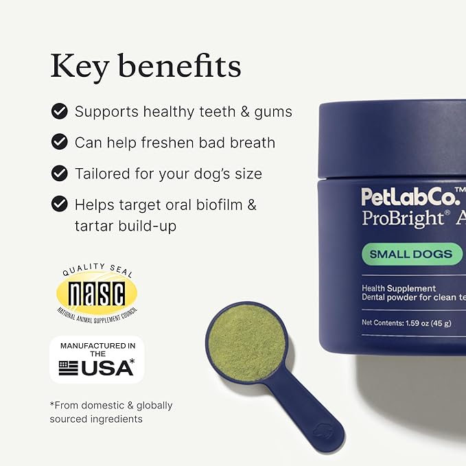 PetLab Co. - Tooth & Gum Support Bundle for Small Dogs: Dental Wipes for Everyday Dental Health Support & Dental Powder for an Effortless Clean in 1 Scoop – Easy to use – Premium Quality Ingredients