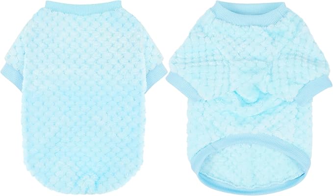 Fuzzy Pineapple Grid Dog Sweater - Ultra Soft & Warm Winter Pet Apparel, Fluffy Textured Knit for Small, Medium Dogs and Cats, Cozy Pullover Dog Coat for Cold Weather.Blue XL