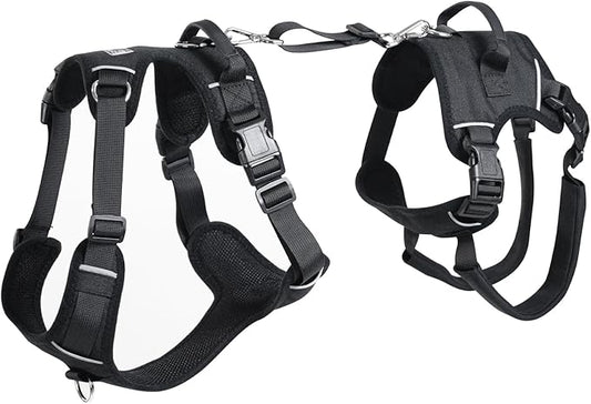 Dog Lift Harness, Dog Lift Sling Carrier with Handle & Shoulder Sling, Support Harness for Rear Back Legs Helps,Disabled,Arthritis,Joint Injuries,Paralysis Up Stairs（Black,Large）