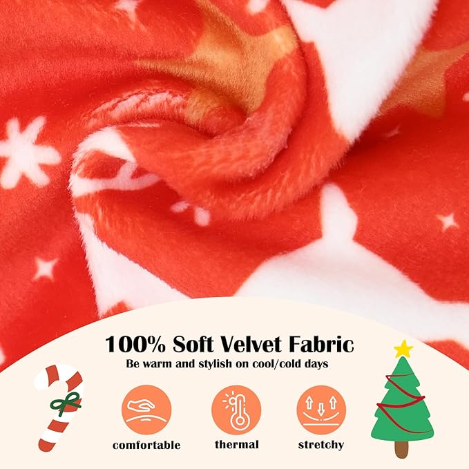 CuteBone Turtleneck Dog Velvet Dress Christmas Puppy Skirt Costume Pet Clothes Cat Apparel with Bow Hair Rope for Small Dogs CVD24M
