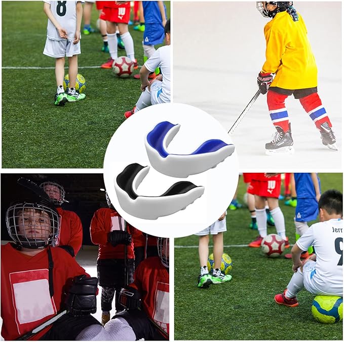 Sports Mouth Guard for Kids and Youth,2 Pcs Boys Girls Mouthguard with Case (BPA Free) for Boxing Football Hockey Karate Rugby