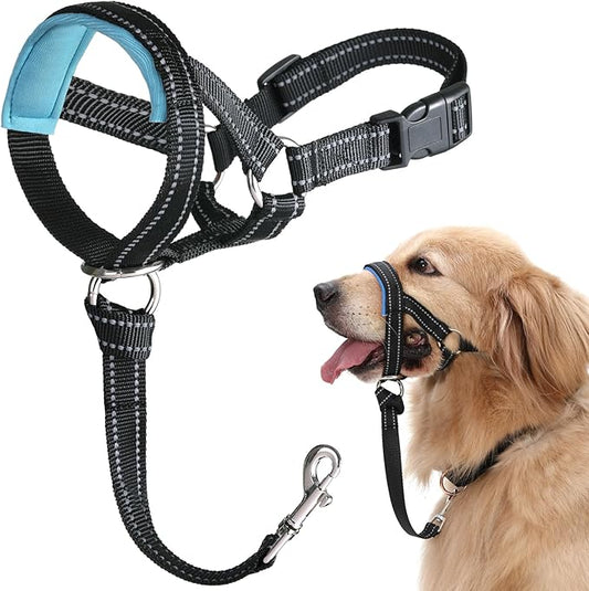 BARKLESS Dog Head Collar, No Pull Head Halter with Soft Padding, Reflective Soft Padded Snout Harness for Medium Dogs, Beagle