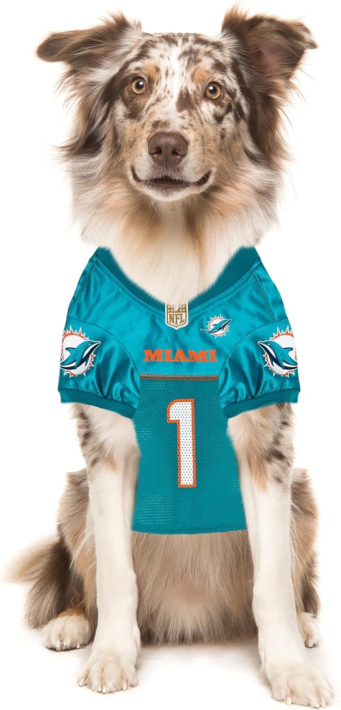 NFLPA TUA TAGOVAILOA PET Jersey, NFL Dog Shirt, Size Large, Miami Dolphins Mesh Jersey for Dogs