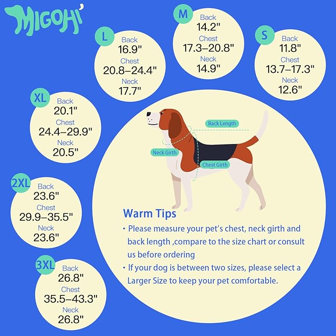 MIGOHI Reflective Waterproof Windproof Dog Coat - Warm Jacket Reversible Stormguard Winter Vest for Small to Large Dogs (Red, XXL)