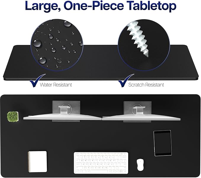 VIVO Universal 71 x 30 inch Solid One-Piece Table Top for Standard and Sit to Stand Height Adjustable Home and Office Desk Frames, Black, DESK-TOP71B