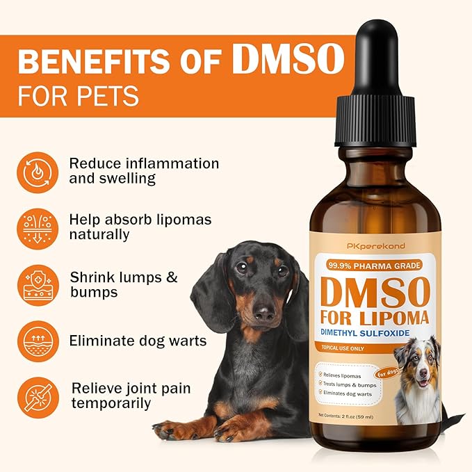 Topical DMSO for Dogs Lipoma, Guard Dog Away from Lumps and Bumps, Reduce Inflammation and Swelling, Soften Fatty Lumps & Lumps, Dog Pain Relief, Lipoma Treatment for Dogs, Help Buddy Regain Energy