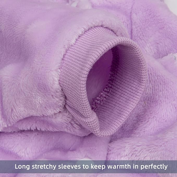 FabriCastle Dog Hoodie Sweater for Small Dogs Boy and Girl, Dog Clothes XS XXS Puppy Sweatshirt, Pet Outfit, Cat Clothing Super Soft Warm Snap On Closure (Light Purple, Medium)