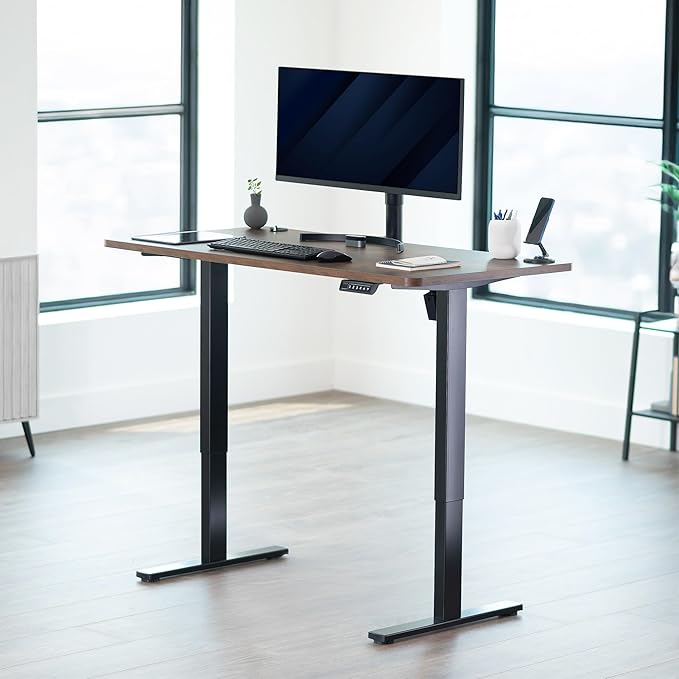 VIVO Universal 55 x 28 inch Solid One-Piece Table Top for Standard and Sit to Stand Height Adjustable Home and Office Desk Frames, Rustic Vintage Brown, DESK-TOP55-28N
