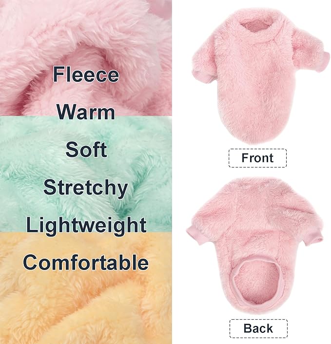 Dog Sweater, 3 Pack Dog Sweaters for Small Dogs, Dog Clothes for Small Dogs Girl Boy, Ultra Soft and Warm Puppy Sweater Dog Coat for Winter Christmas (X-Large, Lt Pink+Lt Green+Lt Yellow)