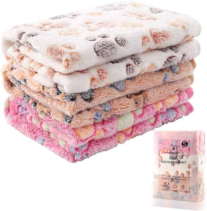 3 Pack Cat and Dog Blanket Soft & Warm Fleece Flannel Sleep Mat, Great Pet Throw for Puppy, Kitten,Cats,Small Dogs (Small 23" x 15")